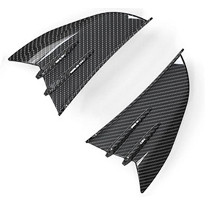 2 stuks glanzende koolstofvezellook motorfiets aerodynamische winglet zijkuip spoiler wing gray