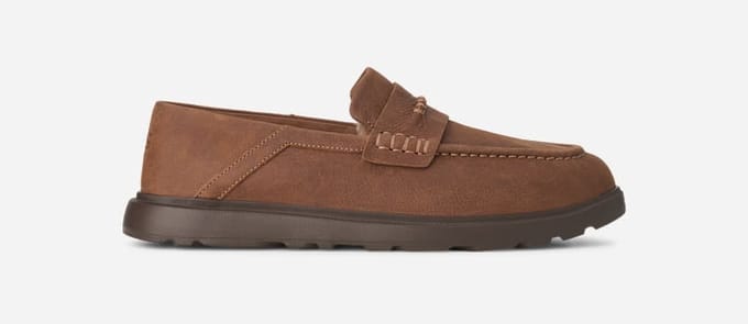 UGG® Shep Penny Loafer in Brown, Leather/Wool