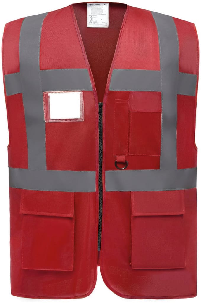 Fluo Executive Waistcoat - Red - XL - Yoko
