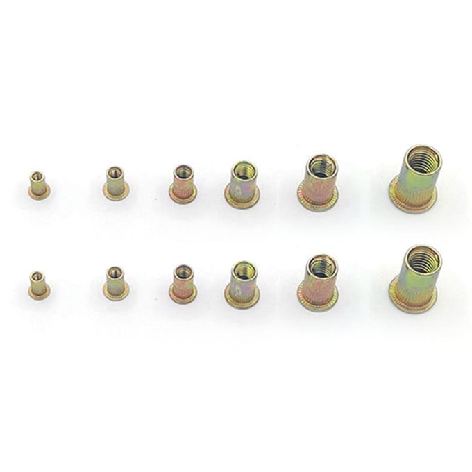300 Stuks Klinkmoer Metrisch Keizerlijk Combinatieset Kleur Verzinkt Koolstofstaal M3‑M8
