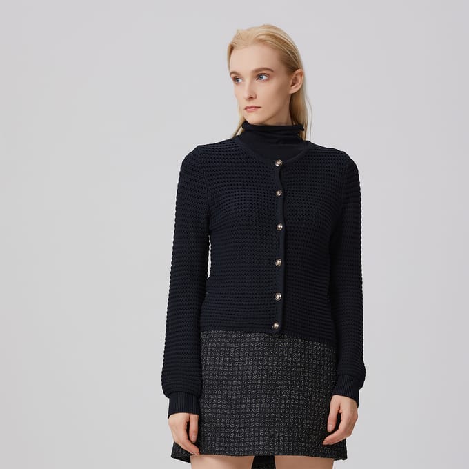 Gebreid vest met textuur
