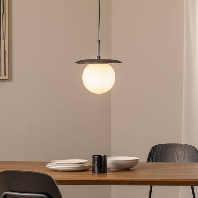 Opviq Hanglamp Anemon, zwart, glas, Ø 30 cm, E27