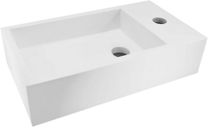 AquaVik Fontein Rechts Lysa 40 x 22 x 10 cm Solid Surface Mat Wit