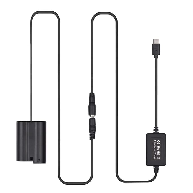 Câble PD USB type-c vers batterie factice EP-5B, coupleur cc EN-EL15 de remplacement pour Nikon Z7 Z6 D800 D850 noir