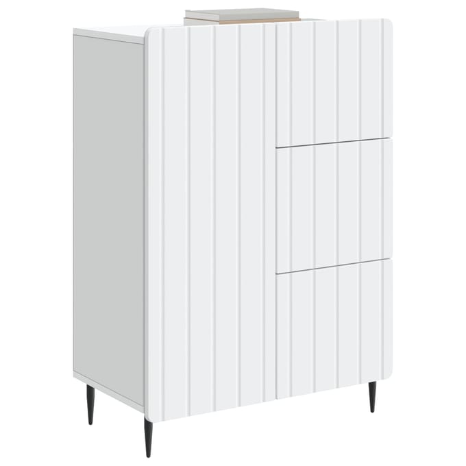 vidaXL - Dressoir - Wit - 66 - x - 34,5 - x - 91,5 - cm - Bewerkt - hout