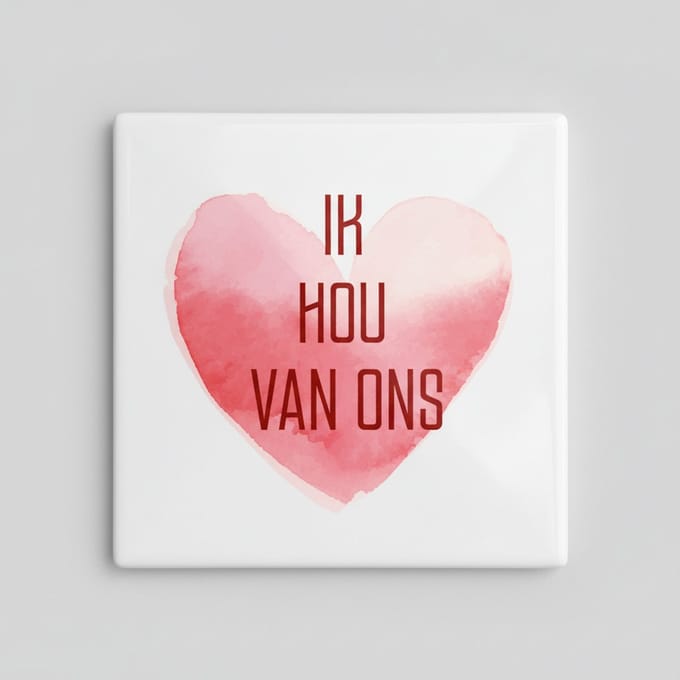 Romantische Hart Tekst Keramische Tegel – “Ik Hou Van Ons” Liefde Design – Decoratieve Wandtegel 15×15 cm