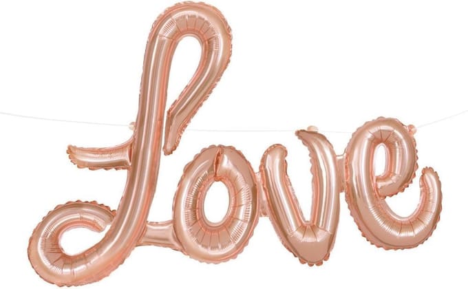 Ballonnen Letter Set Love Rosé Goud 91cm