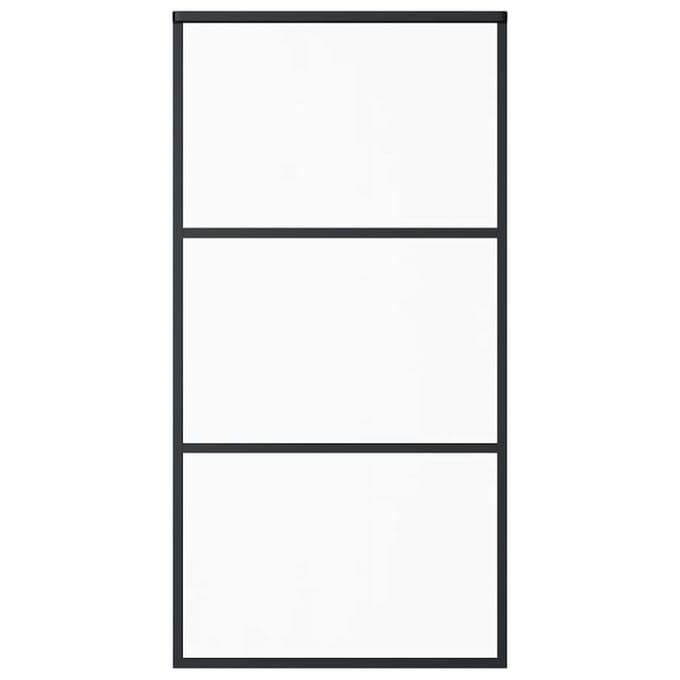 vidaXL - Schuifdeur - 102x205 - cm - ESG-glas - en - aluminium - zwart