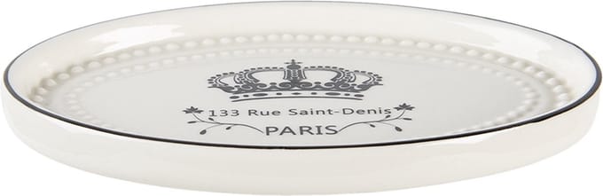 Clayre & Eef Zeepbakje 15x10x2 cm Wit Kroon Paris Zeephouder