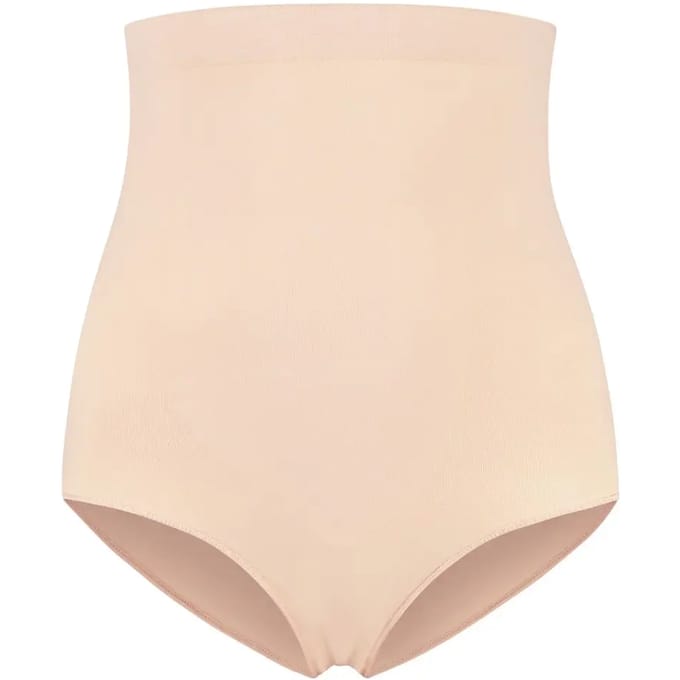 Bye Bra Soft Touch Seamless High Waist Brief, Beige, L