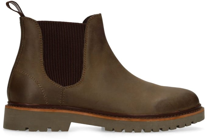 Manfield - Heren - Groene nubuck chelsea boots - Maat 42