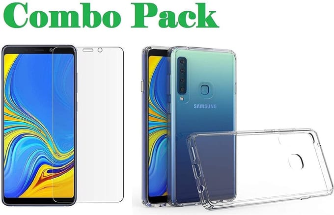 Anti-Shock silicone hoesje met 2 Pack Tempered glas Screen Protector Geschikt voor: Samsung Galaxy A7 2018