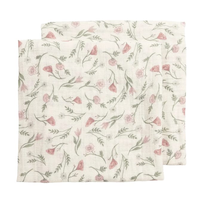 Meyco Baby Flower Swaddle - 2-pack - Pre-washed Hydrofiel - Multicolour - 120x120cm