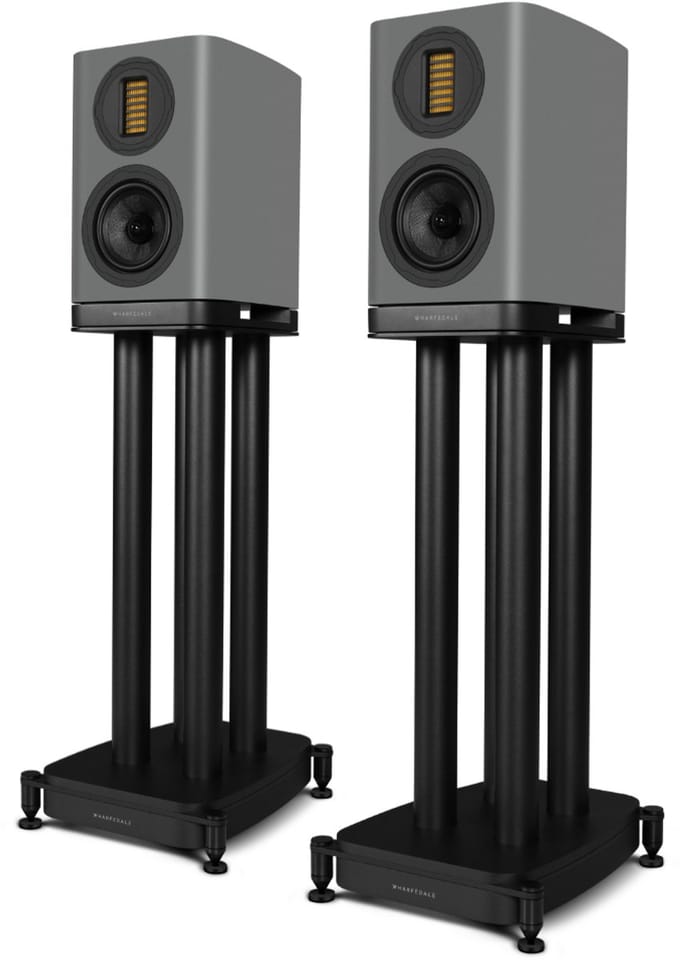 Wharfedale EVO 5.1 Boekenplank Speakers met stands - Hifi Stereo Set - Passieve Speaker - 2-Weg Luidsprekers - Grijs