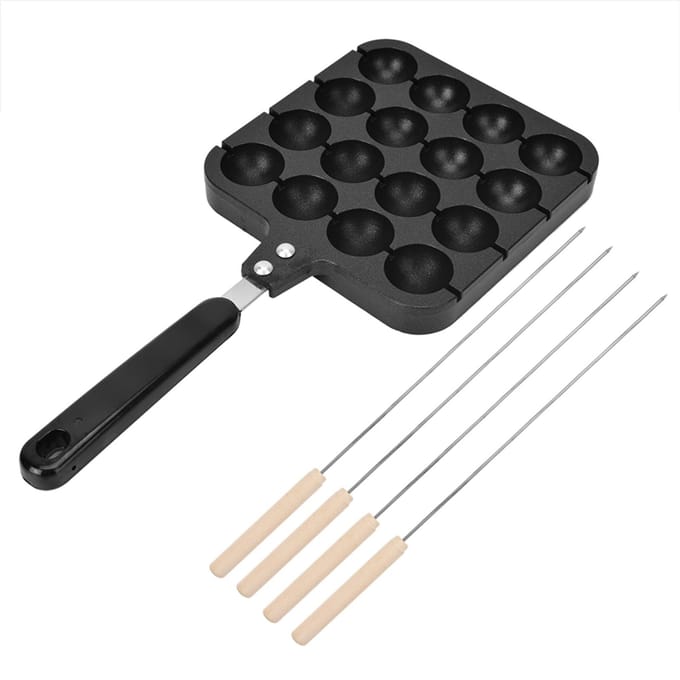 Non Stick Takoyaki Grill Pan Plaat Koken Bakvorm Lade black