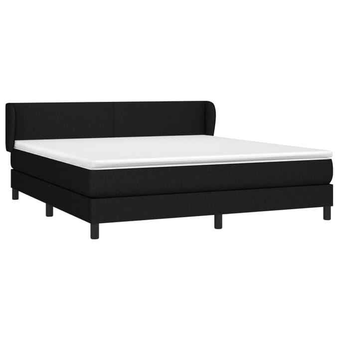 vidaXL - Boxspring - met - matras - stof - zwart - 160x200 - cm