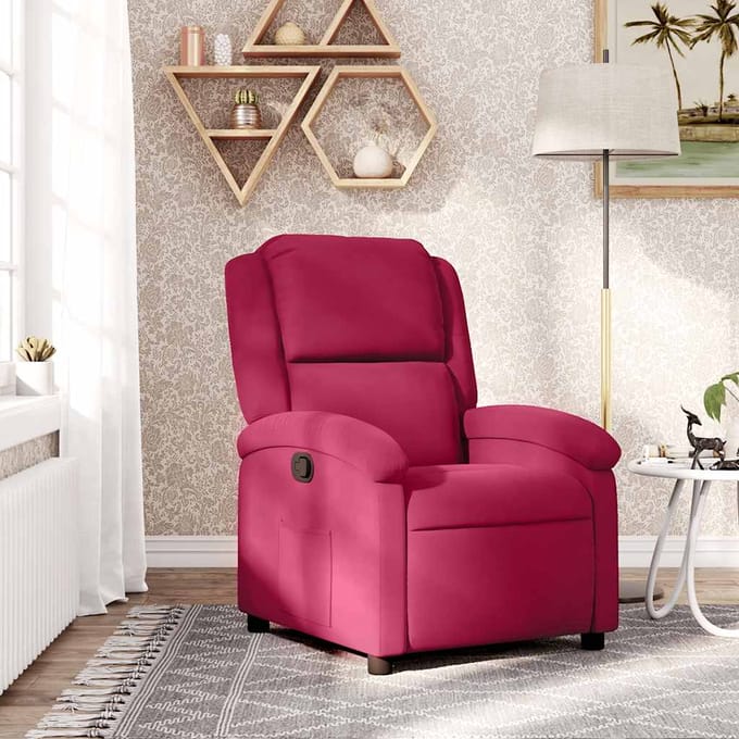 vidaXL - Fauteuil - verstelbaar - fluweel - wijnrood