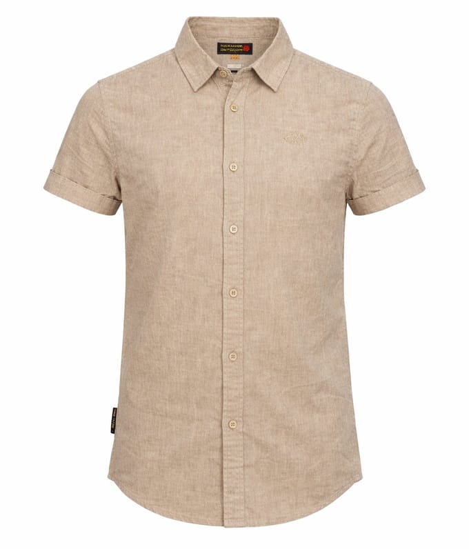 Norlund - Heren Overhemden Cran Linnen Shirt - Beige - Maat M
