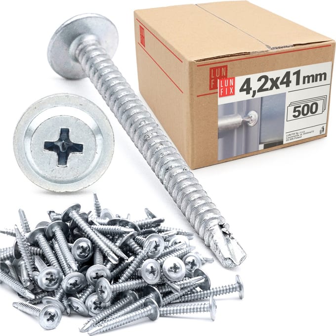 LUN FIX - Bohrschrauben 4,2 x 40 mm - 500 stuks - Zelfborende - Metaal schroeven