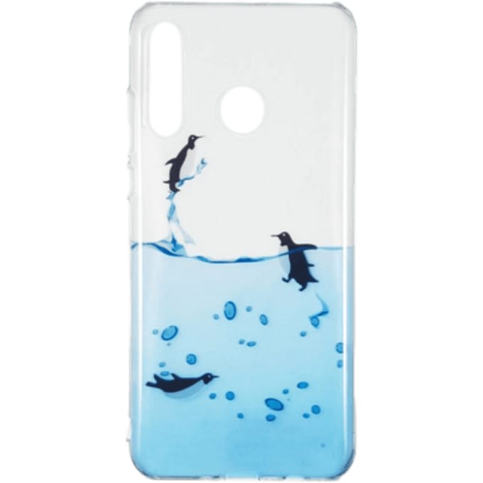 Mocaa Huawei P30 Lite Hoesje Pinguins Blauw