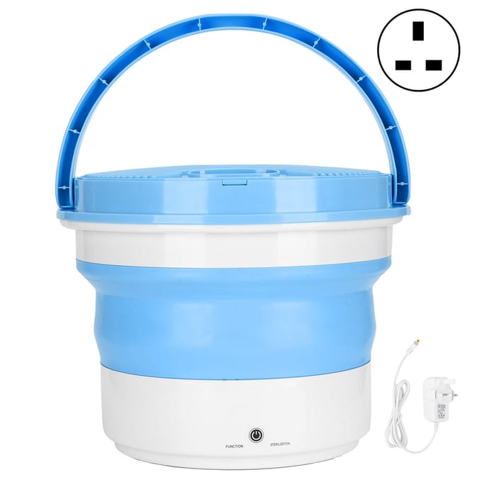 Machine à laver portable 7L Mini machine à laver pliable Lave-linge portable Bleu Prise UK white