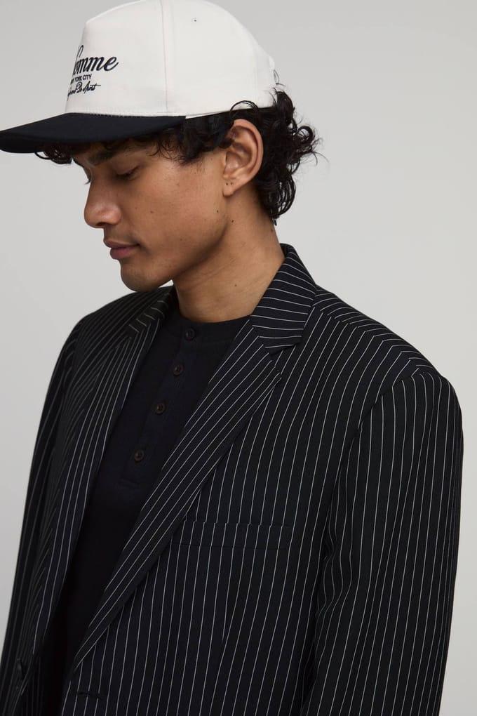 Krijtstreep Oversized Blazer | Black | Size 34