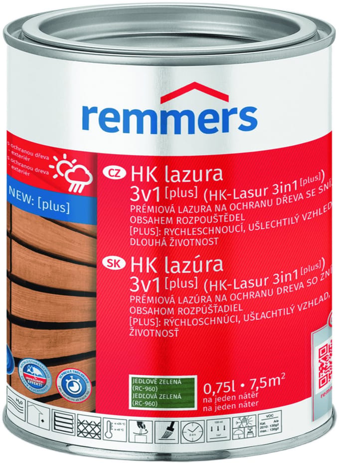 Remmers - HK 3in1 glazuur [plus] 0,75 l, Sparrengroen