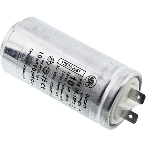 eVendix Condensateur 10 µF Compatible avec AEG 125002061/5 pour sèche-Linge et sèche-Linge