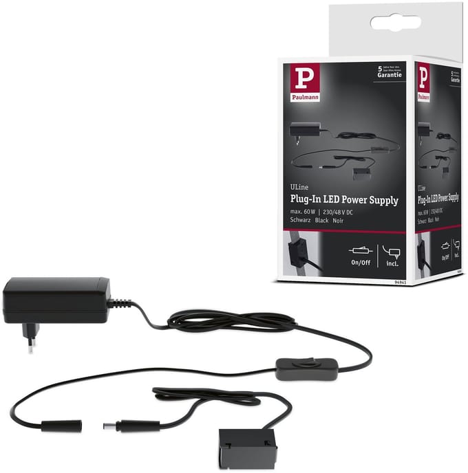ULine Toebehoren Plug-In Trafo 60VA 230/48V 100 mm Zwart