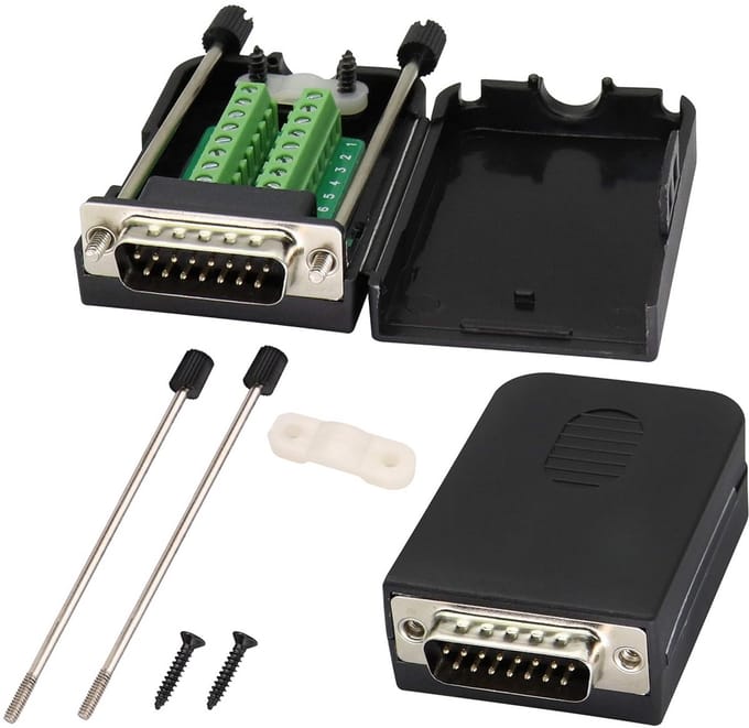 DB15 Stekkerblok Adapter, 15-pins Seriële Terminale Breakout Board voor Industriële Apparatuur