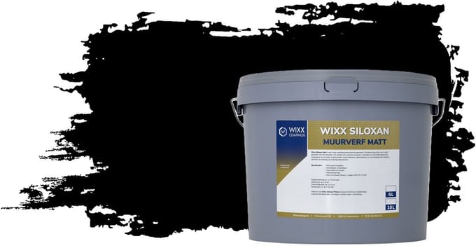 Wixx Siloxan Buitenlatex Matt - 5L - RAL 9005 | Gitzwart