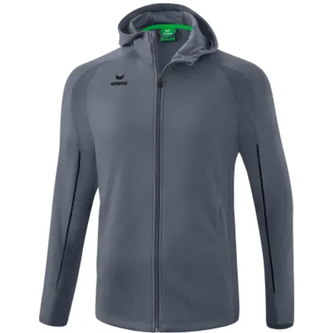 Erima Liga Star Trainingsjack Met Capuchon Heren - Zwart / Slate Grey | Maat: M
