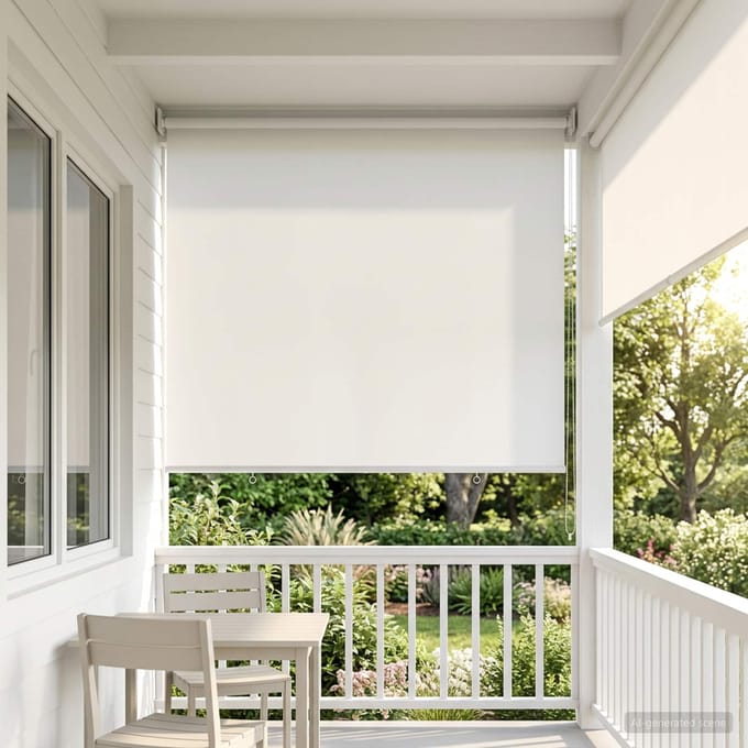 vidaXL - Buitenrolgordijn - UV-bescherming - Wit - 120 - x - 140 - cm - (B - x - H)