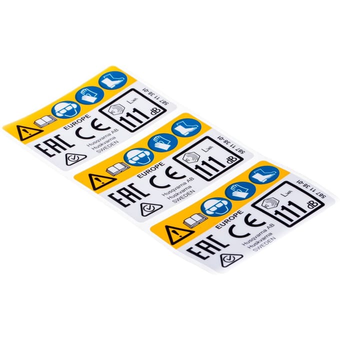 Decal warning ce