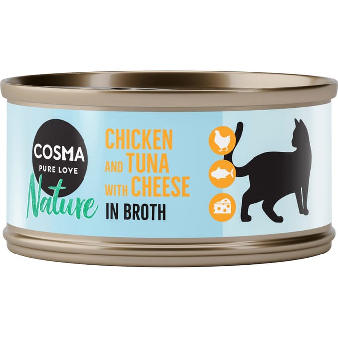 24x70g Kip & Tonijn met Kaas Cosma Nature Kattenvoer