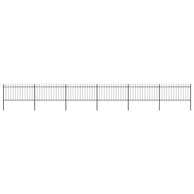 vidaXL - Tuinhek - met - speerpunt - staal - 1005x100 - cm - zwart