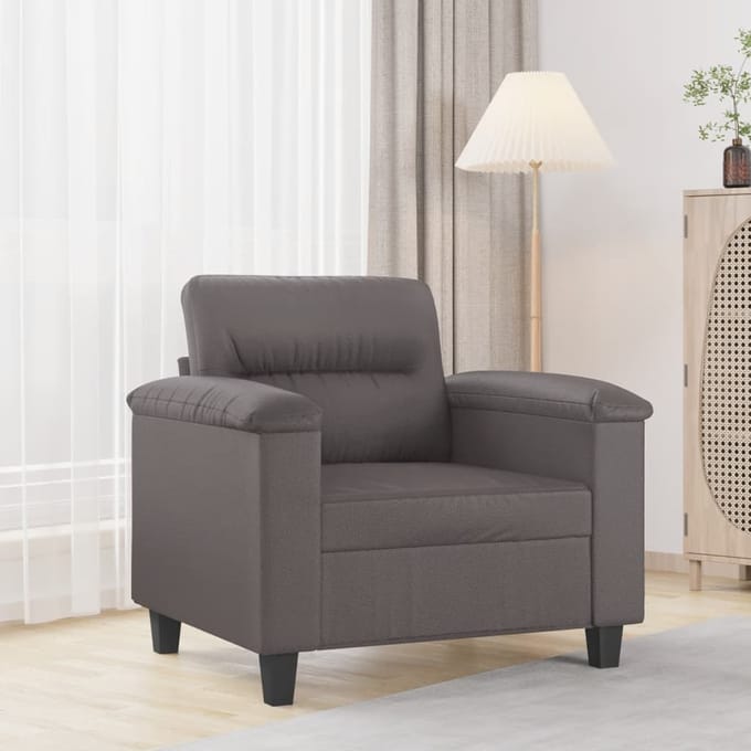 vidaXL - Fauteuil - 60 - cm - kunstleer - grijs