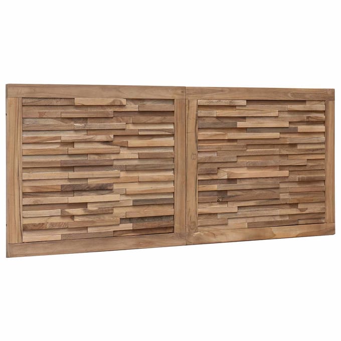 vidaXL - Bed - Hoofdbord - Naturel - Massief - Teakhout
