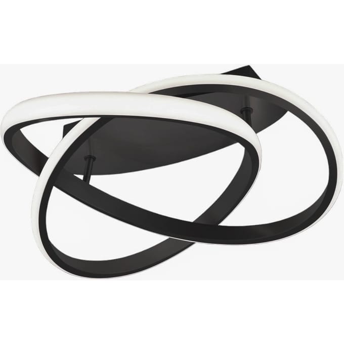 Reality Leuchten Plafondlamp Course, mat zwart, 3.000 K, Ø 45 cm