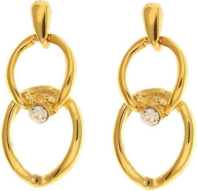 Behave - Dames oorbellen - Goudkleur dubbele ringen - Elegant 4 cm