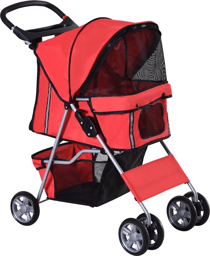PawHut Hondenwagen – Hondenbuggy – Pet Stroller – 3/4 Wielen – 4 Kleuren