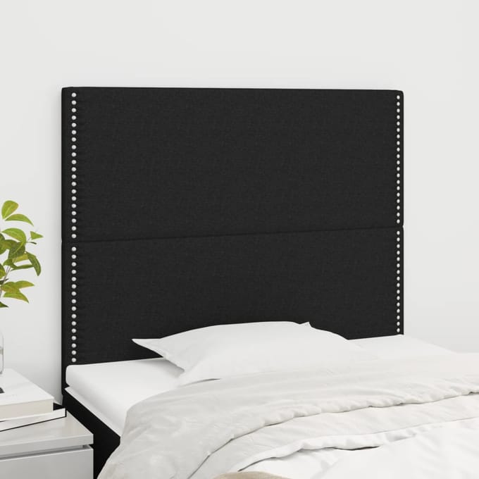 vidaXL Hoofdbord zwart 80x5x118/128 cm stof