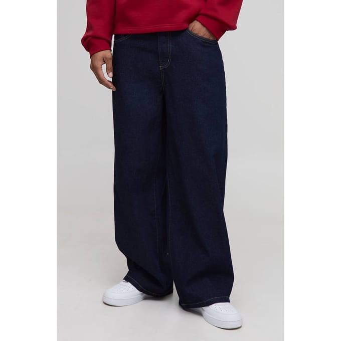 Baggy Rigid Washed Jeans | Indigo | Size 52R