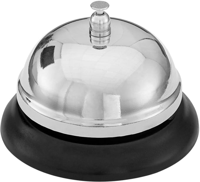 Wedo Restaurant Bel - receptie horeca tafelbel - zwart - 8,5 cm