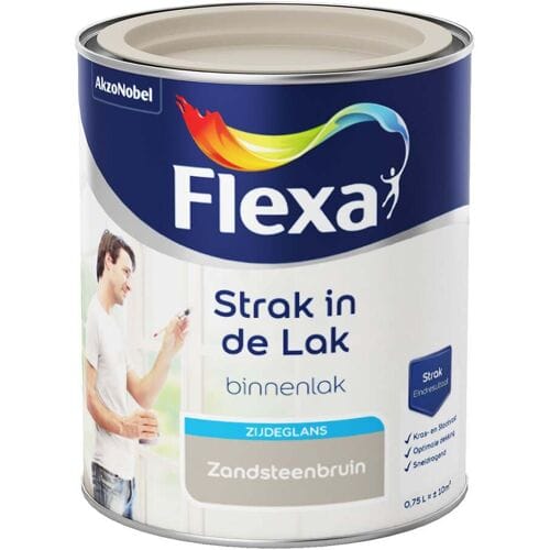 Flexa - Strak In De Lak Binnenlak Zijdeglans - Zandsteenbruin - 750 Ml