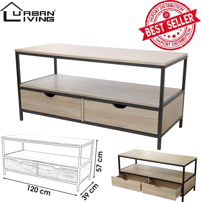 "LOFT" TV-MEUBEL MET 2 LADEN 120X39XH57CM