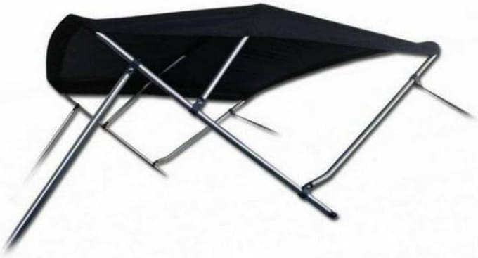 3 Boog Biminitop Zonnetent PREMIUM H137 cm ZWART Breedte 155-169 cm