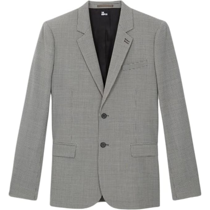 The Kooples Fit Suit Jacket Ecru Black Größe: 44 | Blazer Outlet | Herren | Schwarz