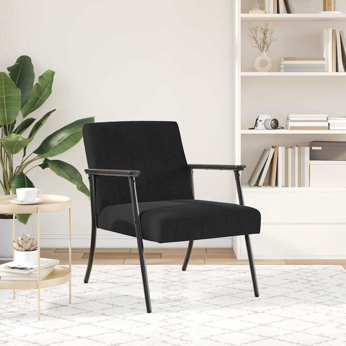 vidaXL Fauteuil Zwart 59 x 75 x 78 cm Fluweel