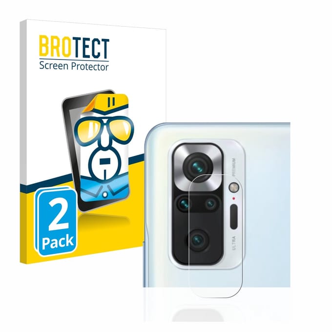 BROTECT - Screenprotector voor Xiaomi Redmi Note 10 Pro / Max (alleen Camera) - Folie Beschermfolie transparant 2 Stuks